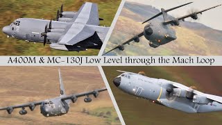 A400M amp MC130J Low Level in the Mach Loop [upl. by Yelwar741]