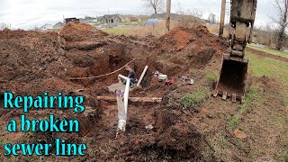 Repairing A Broken Sewer Line [upl. by Ingunna]