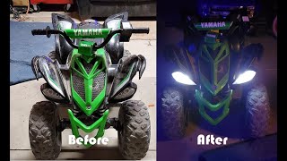 12v to 20v Power Wheels conversion with a DRILL BATTERY plus LED light upgrades [upl. by Hagai]