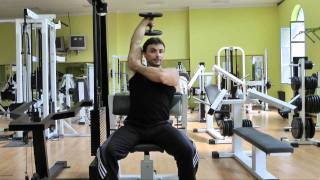 EXTENSION DE CODO PARA TRICEPS con mancuerna  Tutorial completo [upl. by Ahsat]