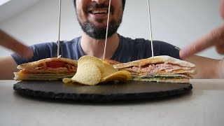 ASMR Eating Sounds – Club Sandwich  Chips [upl. by Kanor]