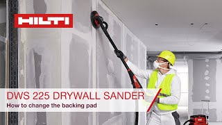 Hilti DWS 225 Long Neck Drywall Sander  How to change backing pad [upl. by Ethelred]