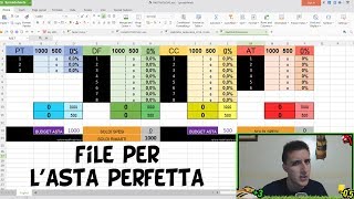 FILE EXCEL PER LASTA PERFETTA  GUIDA allASTA FANTACALCIO 1920 [upl. by Aehsal]