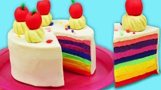 Learn How To Make Colorful Rainbow PlayDoh Cake amp Cupcakes  Amazing Playdoh Activities For Children [upl. by Yra]