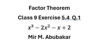 Factor theorem class 9 exercise 54 Q1 [upl. by Haakon]