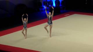 Wakefield  Gold  Womens Pair  1218 Combined  Acrobatic Gymnastics 2017 [upl. by Enelear]