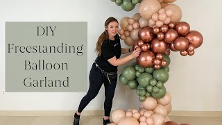 How to Make a Freestanding Organic Balloon Garland  DIY Balloon Garland [upl. by Ettegdirb]