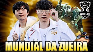 QUANDO a T1 JOGA COM 100 da sua GAMEPLAY  MUNDIAL DA ZUEIRA  WORLDS 2024 [upl. by Chelsae752]