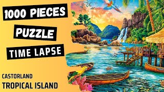 Tropical Island 1000 Pieces  Castorland Puzzle  Time Lapse [upl. by Relyt]