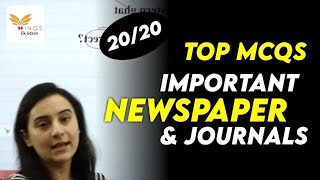 SET 40Top MCQs ON Newspaper amp Journals of INDIA by Yashodhra maam [upl. by Ennyletak]