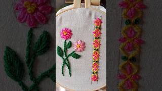 বর্ডার লাইন সেলাই hand stitch embroidery pattern shortvideo embroidery embroiderydesigning [upl. by Chuah]