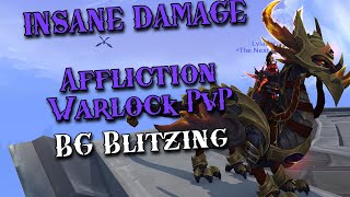 Everything MELTS Huge Damage Affliction Warlock PvP  BGs w Friends WoW Dragonflight 102 [upl. by Gosser]