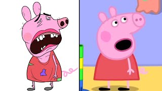 Peppa Pig  Play Marble Run Drawing Meme  Funny Peppa Pig [upl. by Zebulen]