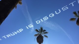 Skywriters send message to Donald Trump at Rose Parade [upl. by Nahgen]