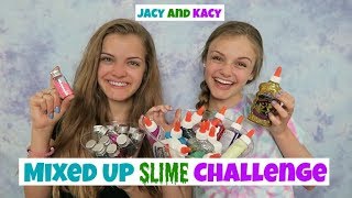 Mixed Up Slime Challenge  Jacy and Kacy [upl. by Hak451]