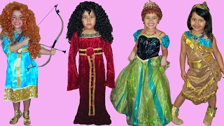 6 Halloween Costumes Disney Princess Anna Merida Pocahontas Rapunzel and Mother Gothel [upl. by Akimehs]