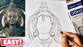 How to draw Ram lala Ayodhya Drawing  Ram Lala Ayodhya Mandir drawing [upl. by Anthe]