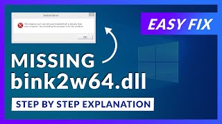 bink2w64dll Missing Error  How to Fix  2 Fixes  2021 [upl. by Arinaj534]