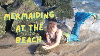 Mermaiding At The Beach Vlog  Last beach trip of the summer [upl. by Copland]