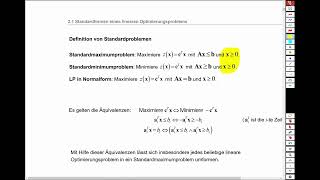 LP01 Standardformen eines linearen Optimierungsproblems MWI 11 [upl. by Erodaeht]