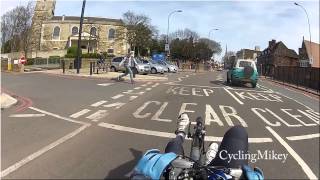 Yob threatens to kick cyclist off and chats to police instead D [upl. by Nosiram195]