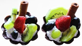 Chocolate Fruit Cups  Easiest Dessert Recipe  Kanaks Kitchen HD [upl. by Gilson]