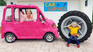 Chris helps Mom take care of pink car [upl. by Vernen]