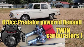 S4 E28 We install dual carburetors on our 670cc predator powered Renault R10 [upl. by Anastos]