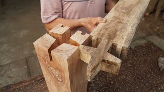 Amazing Connect No Screw With Japanese Woodworking Joints Skills Making Tensegrity Wood Structure [upl. by Dylan]