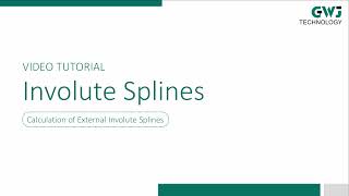 Calculation of External Involute Splines [upl. by Karlee]