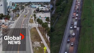 Hurricane Milton Drone shows empty streets evacuations as Florida braces for monster storm [upl. by Imar]