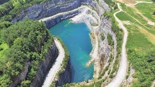 UAVDrone Views of Atlantas Bellwood Quarry Low Altitude at Noon on 071915 [upl. by Publius]