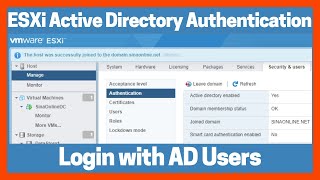 Login to ESXi with Domain User  VMware ESXi Active Directory Authentication [upl. by Khorma42]