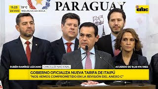 Itaipú gobierno paraguayo celebra tarifa acordada con Brasil [upl. by Ahsilrac823]