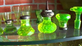 ANTIQUE  VINTAGE  DOOR KNOBS URANIUM GLASS  CRYSTAL  VERSION II [upl. by Genny]