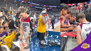 Austin Reaves shows love to fans after USA FIBA game [upl. by Ilamad11]