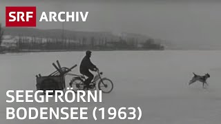 Seegfrörni Bodensee 1963  Eislaufen auf dem zugefrorenen See  SRF Archiv [upl. by Nareht885]