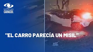 Impactantes videos del accidente en Bogotá donde murió joven conductor [upl. by Auohp]