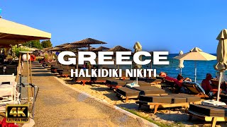 4K Beach Walk in Greece  NIKITI  Sithonia  Halkidiki  Travel Greece 2023 [upl. by Ellimahs]