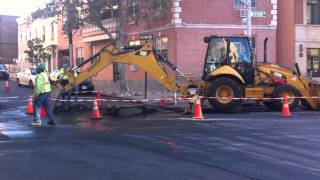 Excavator digging the pavement [upl. by Yuk794]