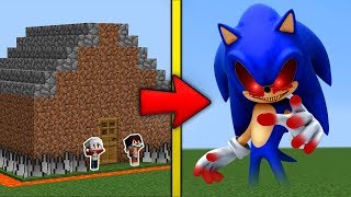 2 NOOBS PROTEGEN SU CASA DE SONICEXE  LA CASA MAS SEGURA DE TIERRA EN MINECRAFT [upl. by Forrer]