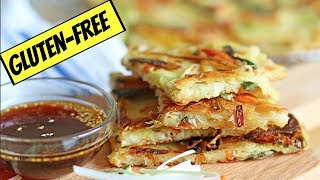 EASY GLUTENFREE KOREAN VEGETABLE PANCAKES YACHAEJEON 야채전  VEGAN [upl. by Close]