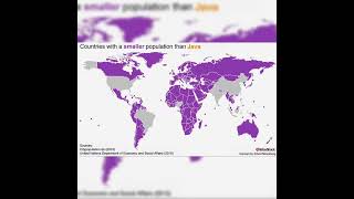 Countries with a smaller population than JavaIsland map java indonesia population ytshots [upl. by Arriat745]