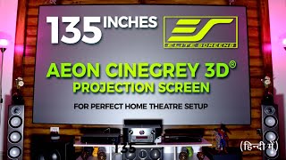 135 inches Elite AEON CINEGREY 3D  Projection Screen for Home Theatre  4K8KHDR10 3D ReviewSetup [upl. by Enayd348]