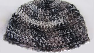 Caciula simpla crosetata cu piciorus dublu Crochet simple hat with double crochet stitch [upl. by Farrar]