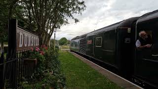 Tregenna Castle HST leaving Dunster Station West Somerset Railway for Minehead 24092023 [upl. by Greyso]