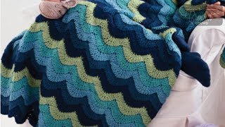 Crochet Ocean Waves Blanket Pattern  EASY  The Crochet Crowd [upl. by Pepper848]