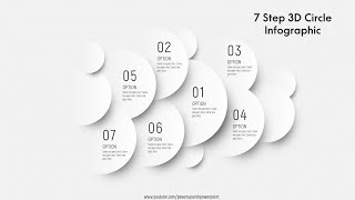 20PowerPoint Create 7 Step 3D Shadow effect Circlular DesignVector InfographicsFree PPT [upl. by Asital]