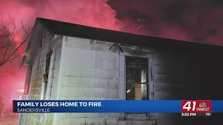 Sandersville House Fire leaves family displaced [upl. by Akkeber]