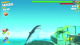 Hungry shark world unlocks sharks from type xs to type highest [upl. by Atnovart]